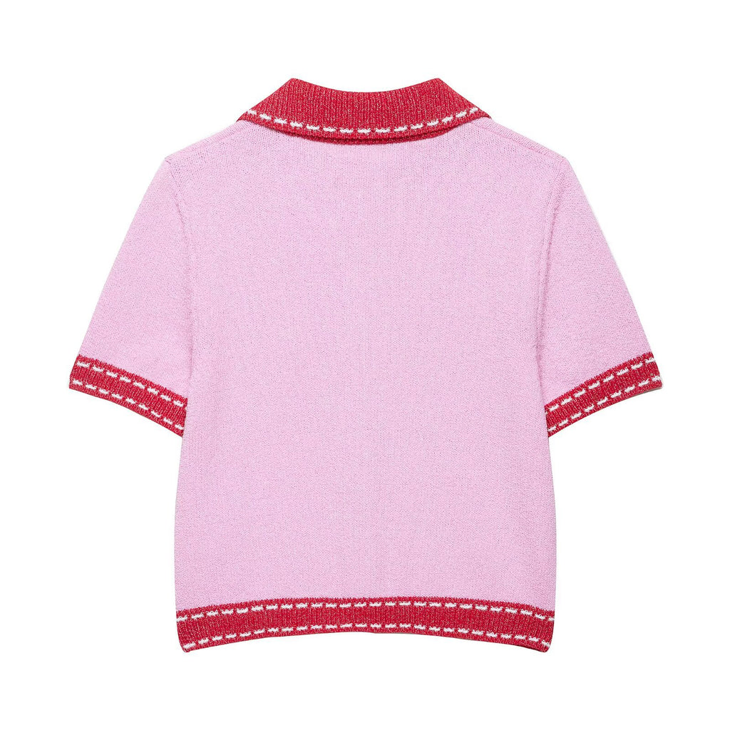 Short sleeved knitted fabric